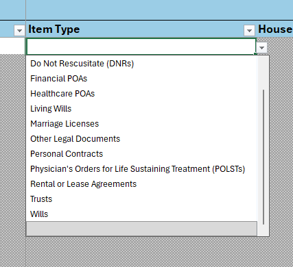 Excel Template and Roadmap Entry Screenshot